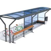 Good design bike parking outdoor bike rack and bus combined urben shelter